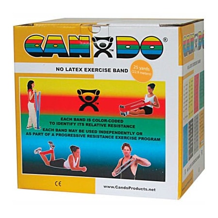 Fabrication Enterprises CanDo Latex-Free Exercise Band, Gold, 25 Yard Roll, 1 Roll/Box 1365187